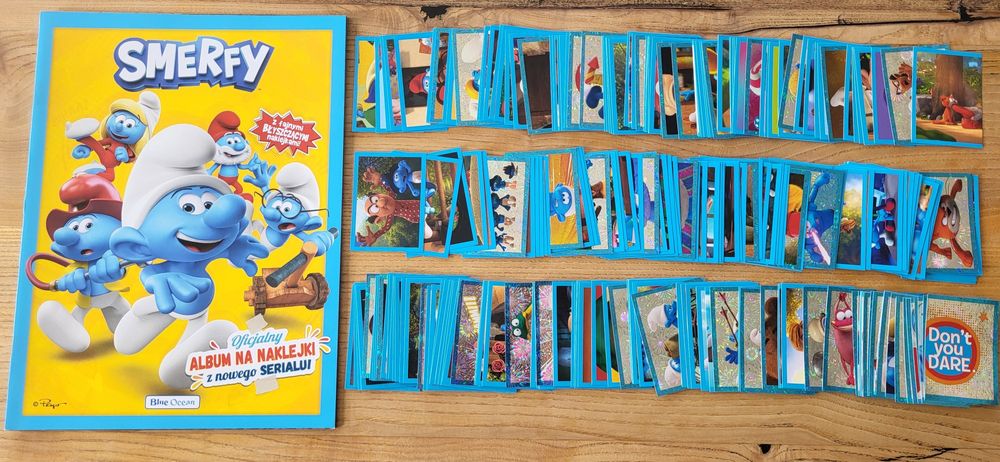 Zestaw Smerfy album + komplet naklejek