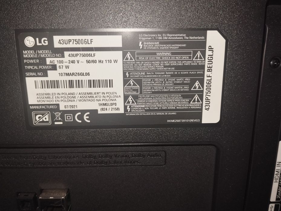 Smart TV LG para peças