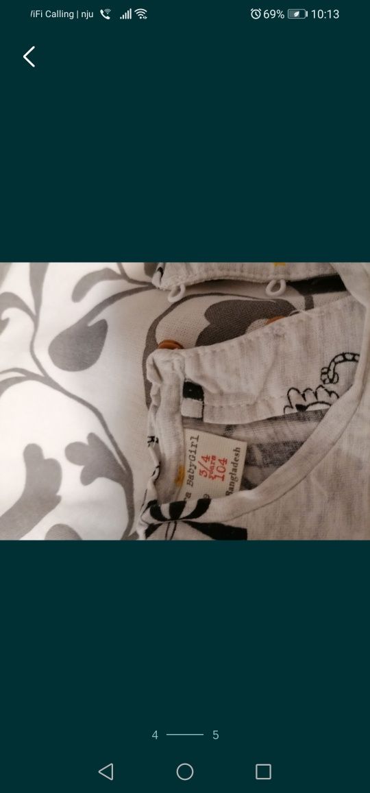 T-shirty dziewczęce Zara rozmiar 104