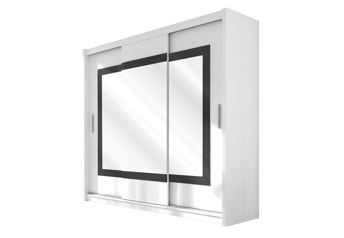Preston 250x215x61  (biała) Szafa z lustrem