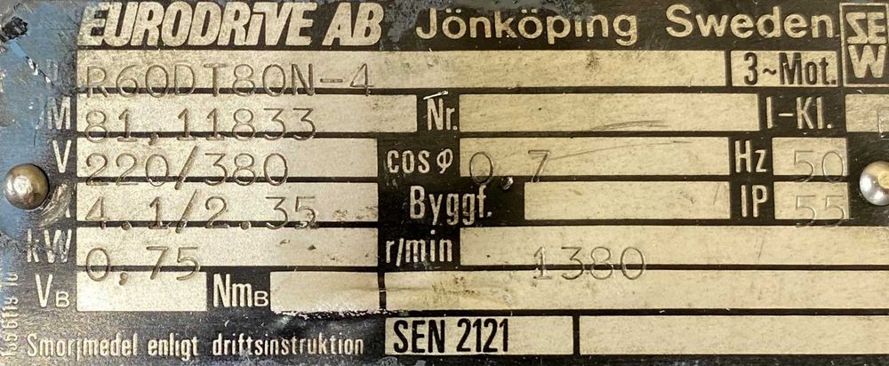 motoreduktor / przekładnia 0,75kW 37obr. 3fazowy SEW