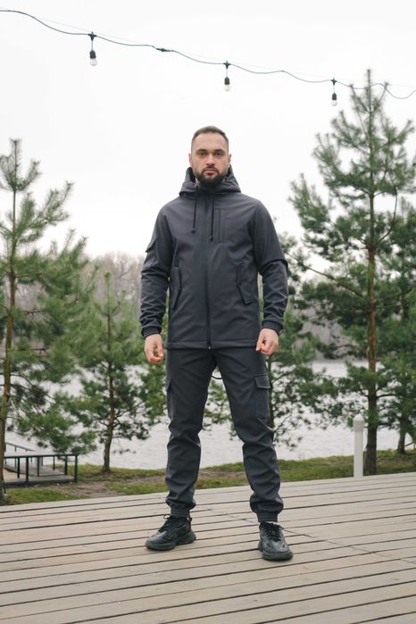 Костюм чоловічий демісезонний утеплений софтшел сірий