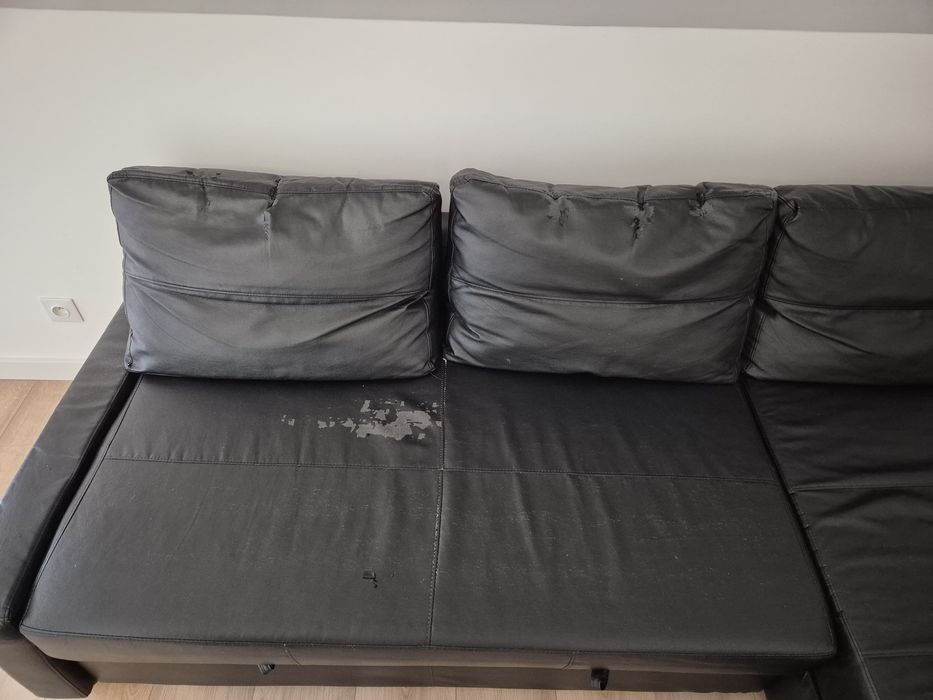 Ikea narożnik Friheten z funkcją spania skóra ekologiczna używana