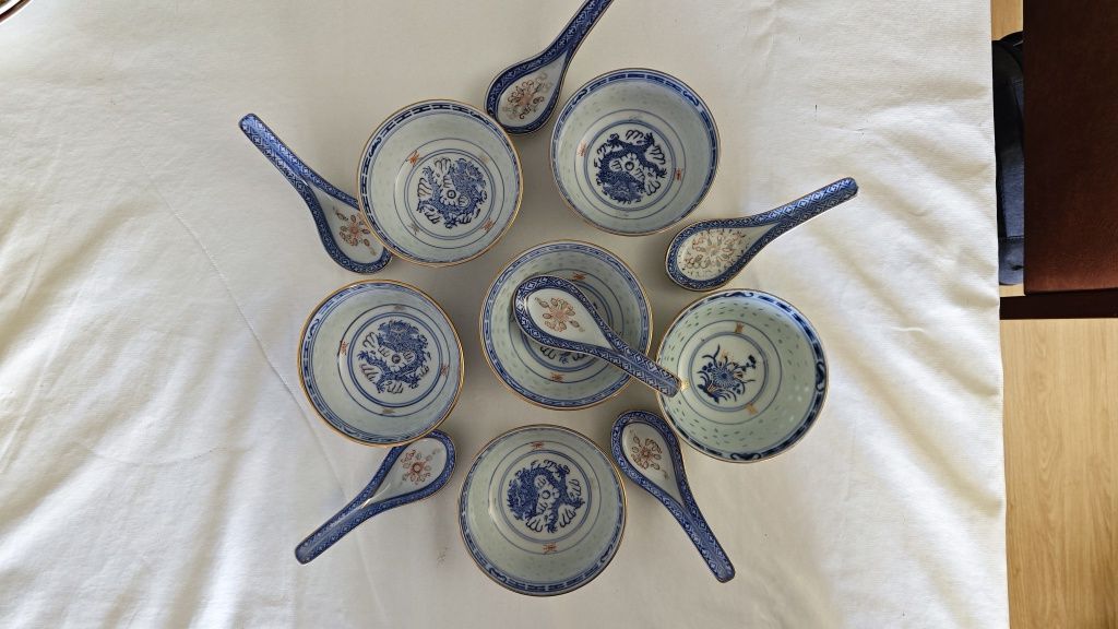 Conjunto taças loiça chinesa