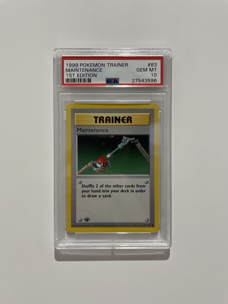 Karta Pokemon Base Set 1st Edition Shadowless Maintenance 83/102 PSA10