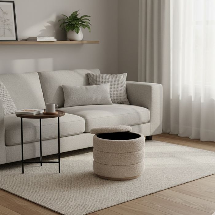 Banco redondo com arrumação