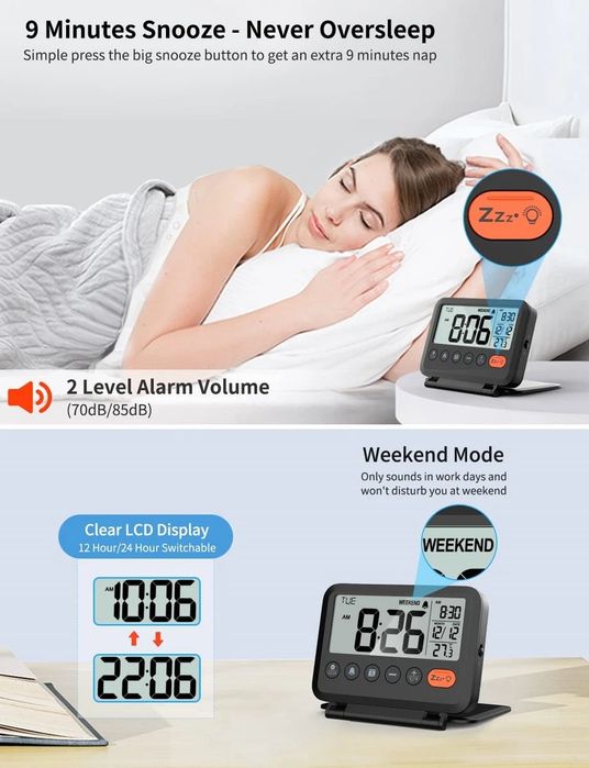 AlwaysH Small Digital Alarm Clock 6201 — компактний цифровий будильник