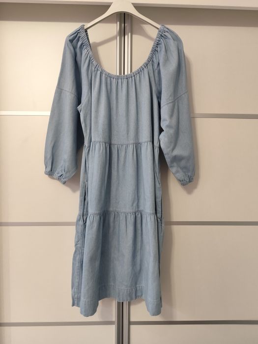 Sukienka jeans bawełna wiskoza Vila M luźna rozkloszowana