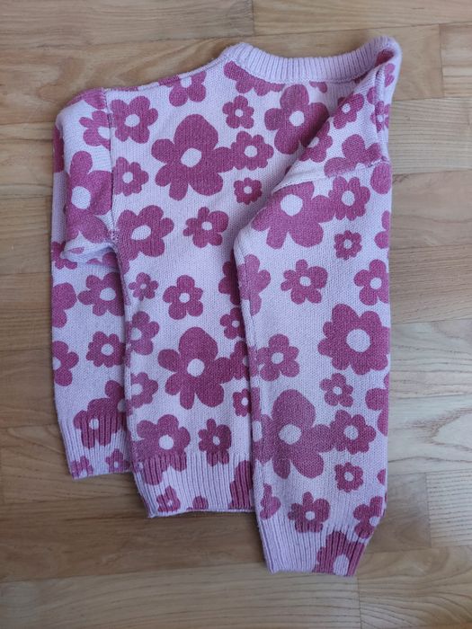 Дитячий теплий в'язаний светр Sinsay 128см з квітами