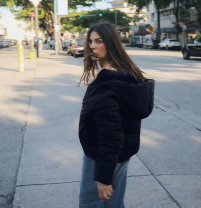 Пуховик черный Zara L