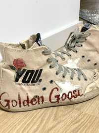 Ténis Golden Goose Francy "Beige/Red Rose" sneakers