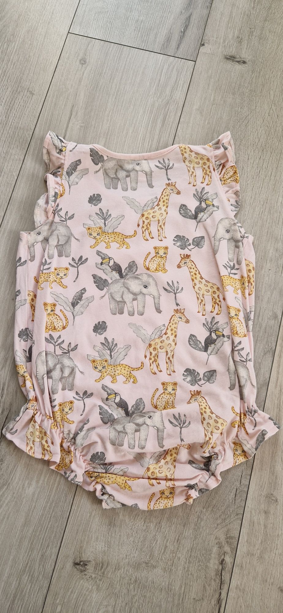 H&M kolorowy kombinezon letni pajac rampers body zwierzęta