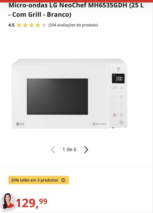 Vendo microondas com grill lg como novo