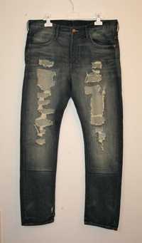 Spodnie Męskie Denim Granatowe Jeansowe dżinsy męskie Rozmiar: 33 X 32