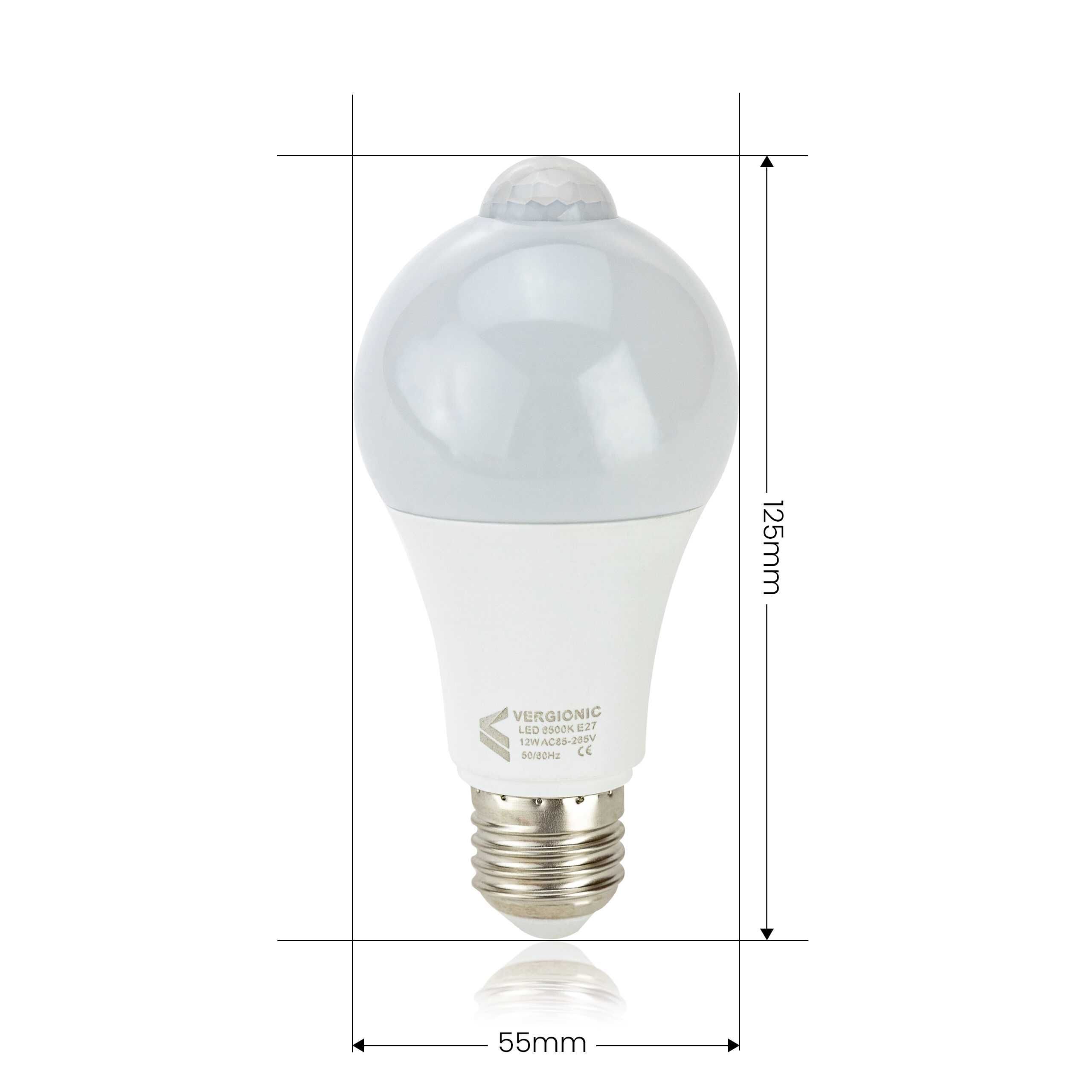 Żarówka LED E27 12W 4000K czujnik ruchu