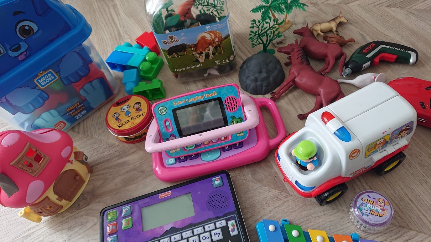Zestaw zabawek Leap Frog, Fisher Price, Kicia kocia itp