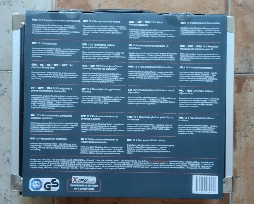 Perfuradora lixadeira de precisão Parkside Performance 12V