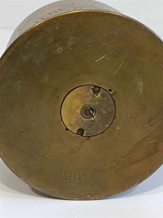 Łuska z moździerza I WŚ. Liege.Antyk grawer.Liege.Militaria.
