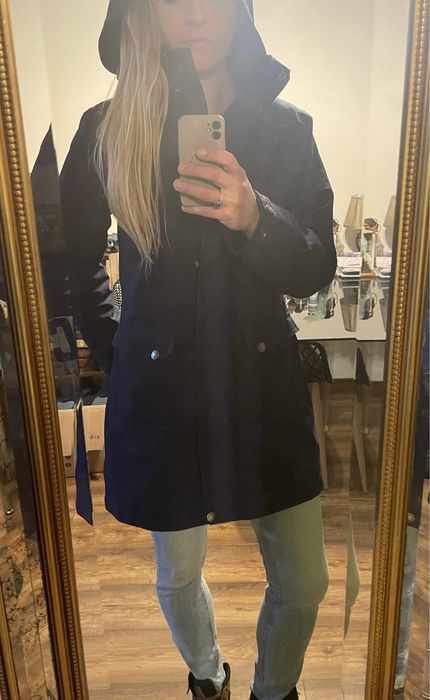 Granatowa długa ocieplona kurtka damska McKinley Aquamax sportowa