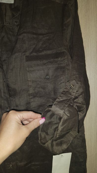 Brązowa czekoladowa koszula tunika Zara
