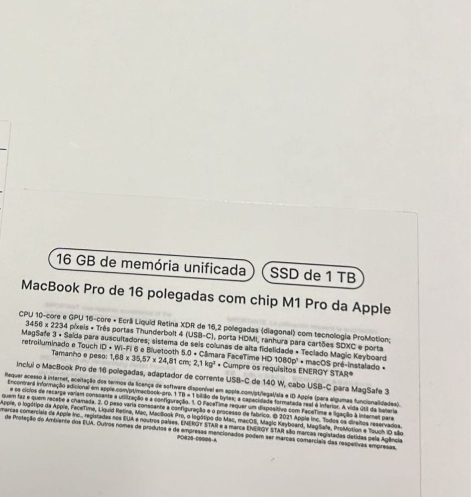 Caixa para macbook pro