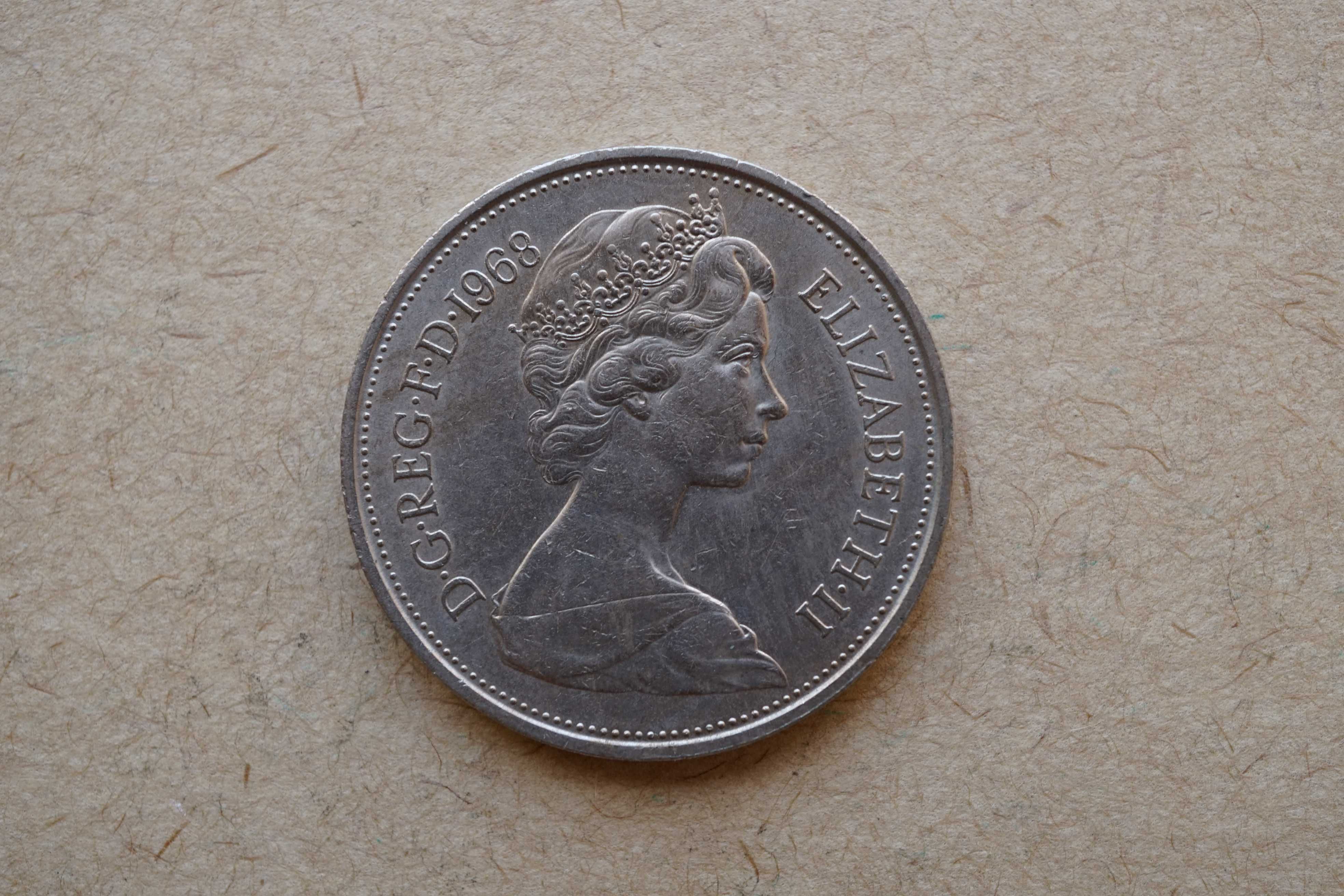 Moeda quase Nova de 10 pence - Royaume-Uni - Elizabeth II - 1968