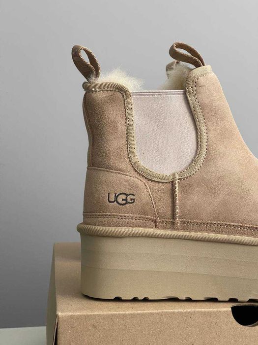 Угги UGG Neumel Chelsea Platform Beige / Уггі Неумел Челсі бежеві