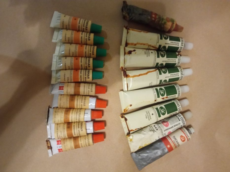 Краска масляная , олійні фарби радянські. Художественные краски