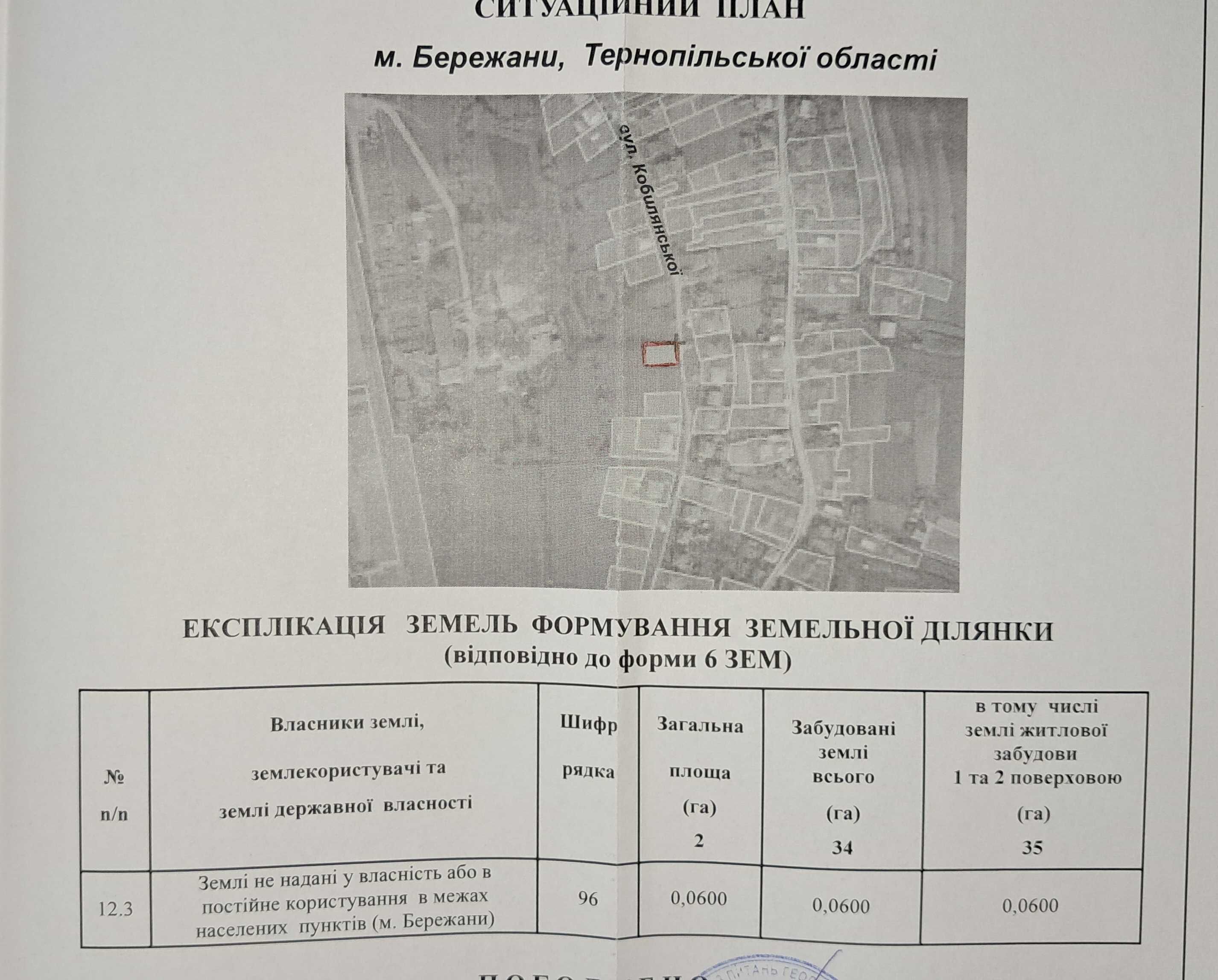 Земельна ділянка в м.Бережани