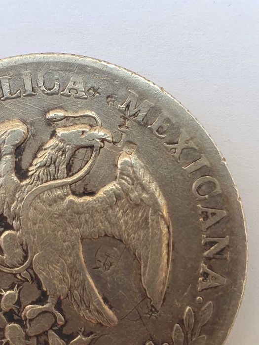 moeda histórica de coleção – 8 Reales da República Mexicana, 1886