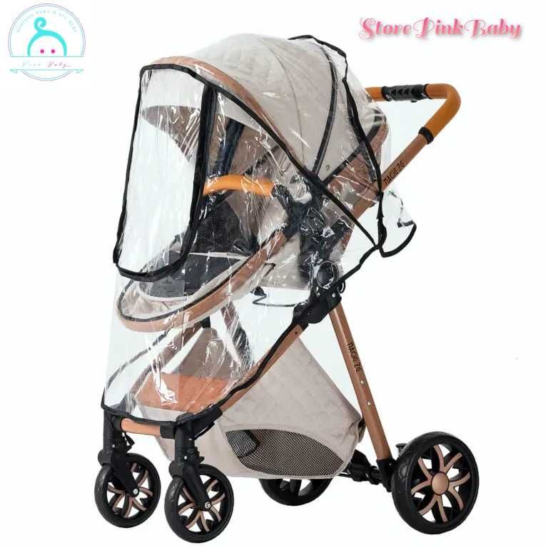 Carrinho de bebé 3 em 1 PinkBaby - LUXUS MAGIC  -  Branco Gold