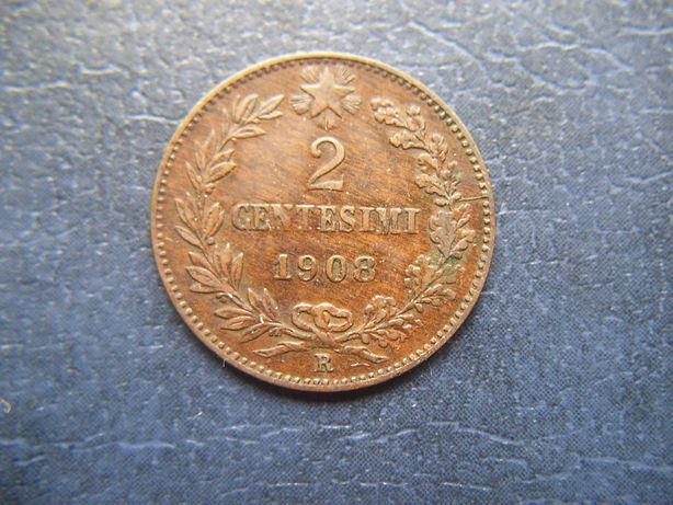 Stare monety 2 centesimi 1908 Włochy