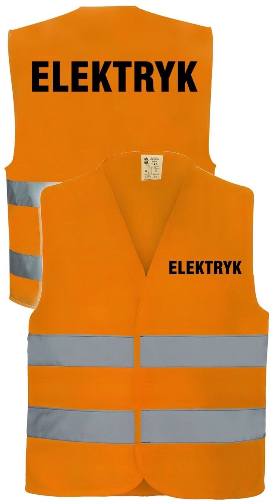 Kamizelka odblaskowa z nadrukiem ELEKTRYK 5 rozmiarów 2 kolory NOWA EX
