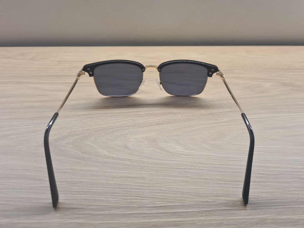 HIT Nowe Męskie Okulary Rayban Czarne Złote Przeciwsłoneczne UV400