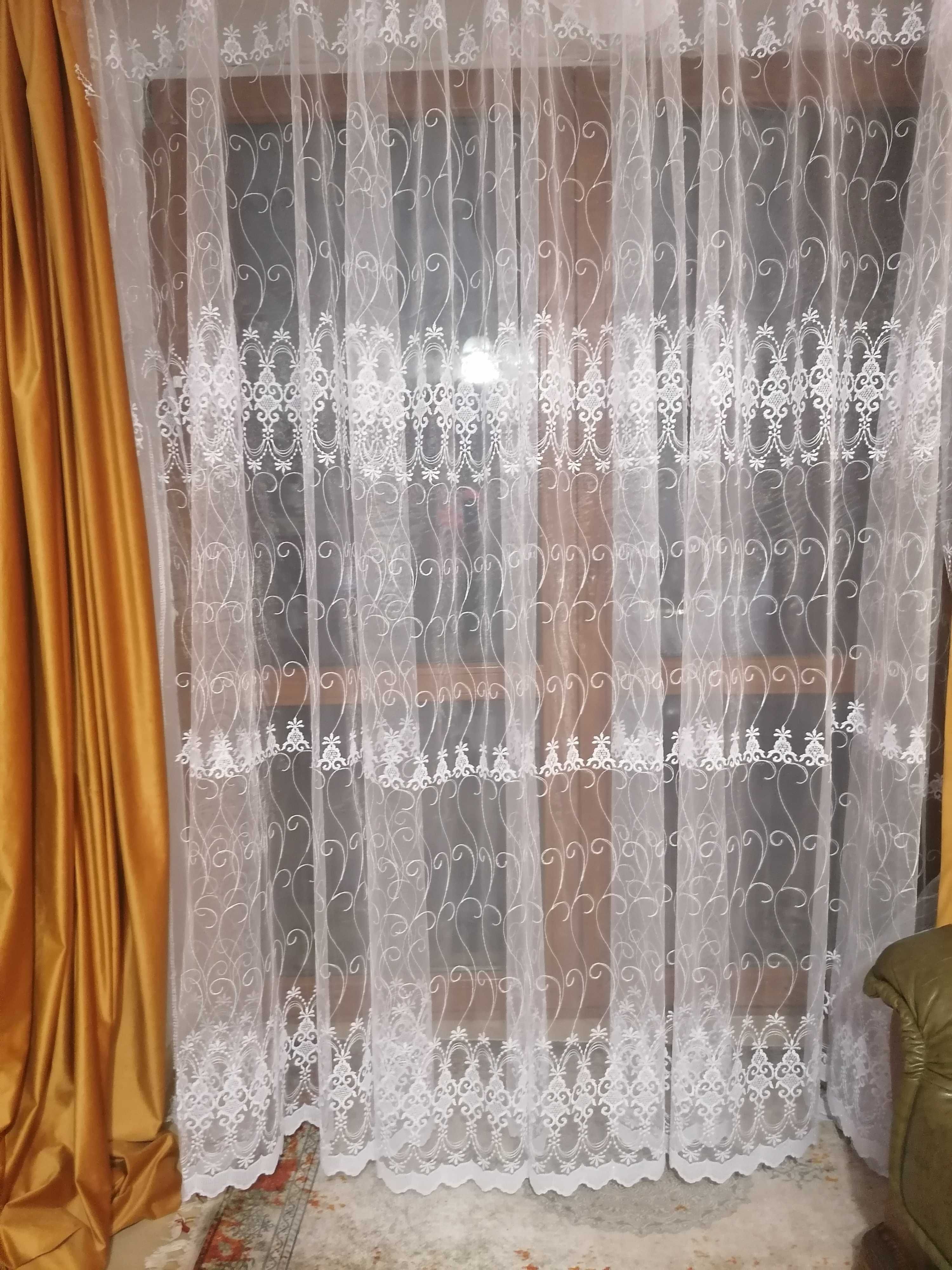 firanki z metra 4-szl haftu,wys 280 cm BIAŁA,HAFT,TURECKA