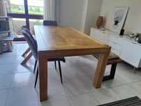 Mesa de jantar de madeira 180 x 95cm