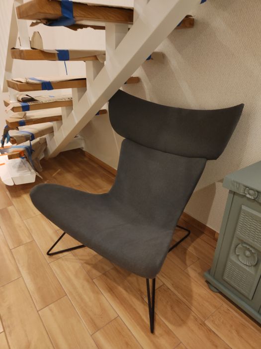 Designerski fotel na wzór imola szary elegancki