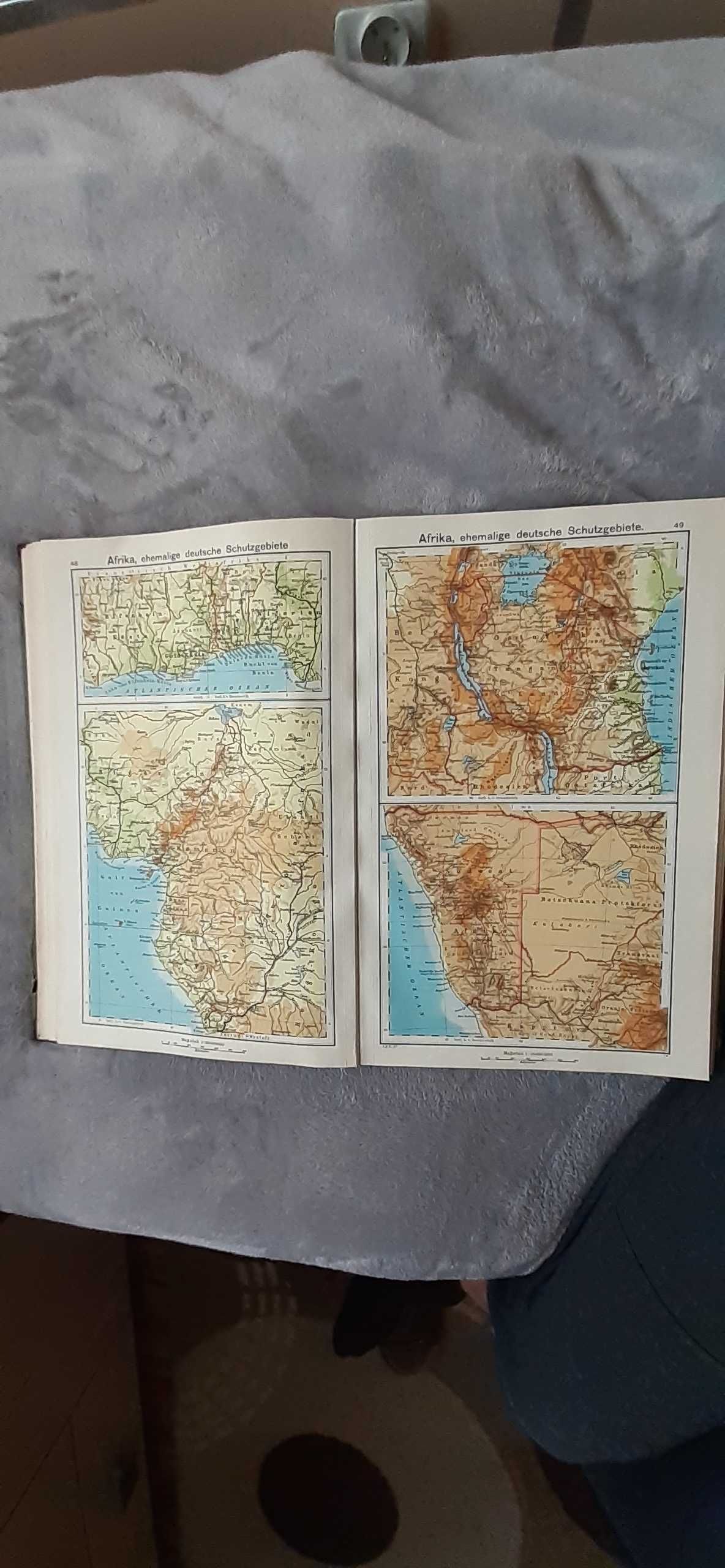 Stary przedwojenny niemiecki atlas geograficzny.