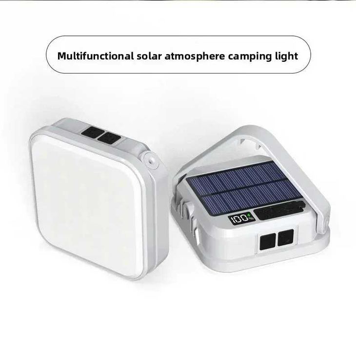 Акумуляторний LED ліхтар з сонячною панеллю, 3000 mAh