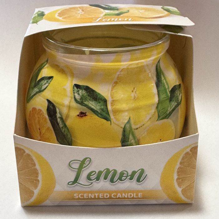 Świeczka zapachowa w szkle ok 18h lemon