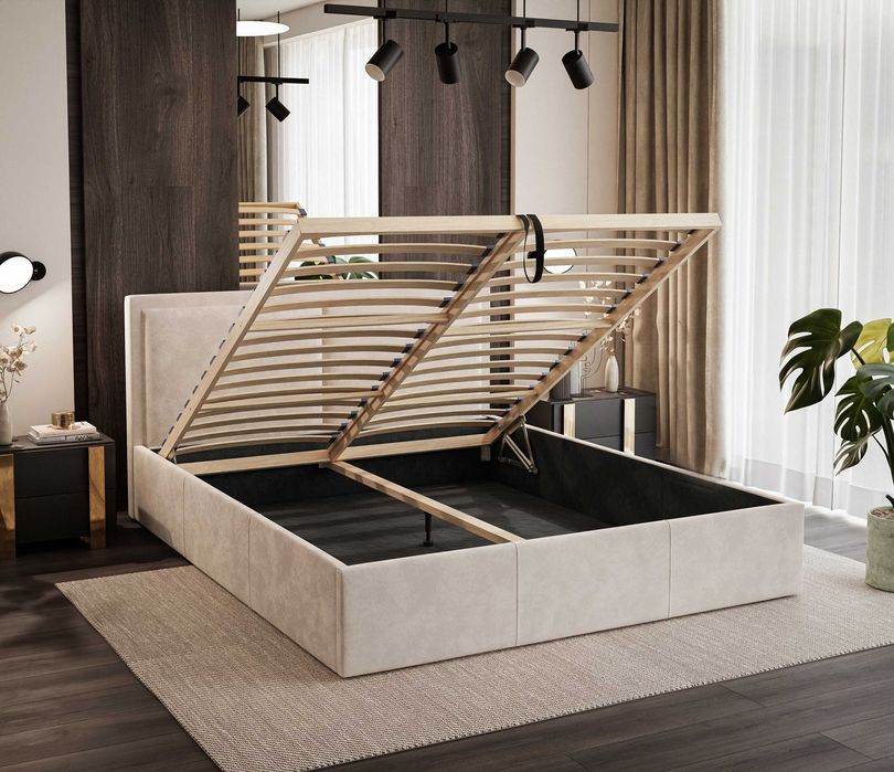 Łóżko tapicerowane z podnoszonym stelażem 120/140/160/180x200STELLA II