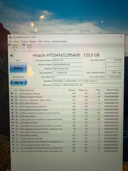 dysk twardy 120gb 2,5 sprawny #x15