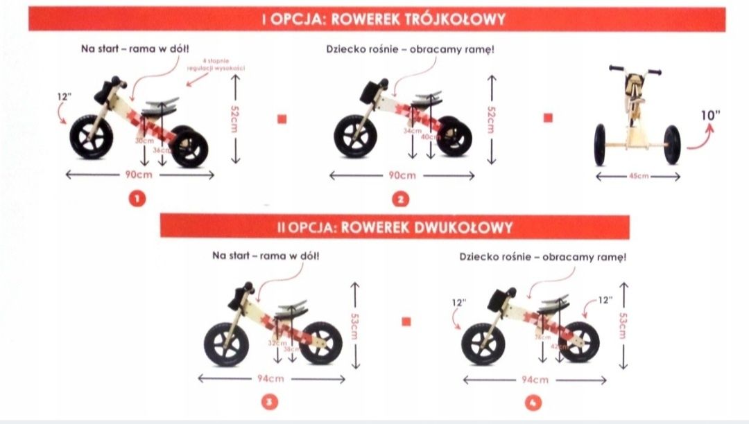 Rowerek biegowy 2w1 SunBaby