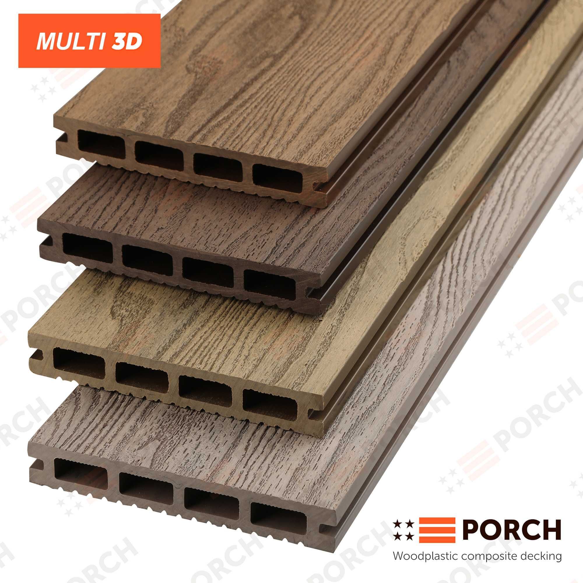 Терасна дошка ДПК! Декінг Porch Multi 3D. Композитна терасна дошка!