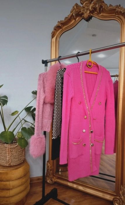 Przepioeny kardigan sukienka sweter