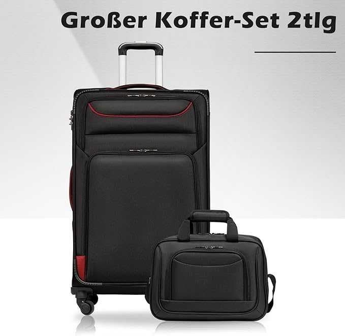 Walizka + torba zestaw 80 x 48 x 35 cm materiałowa