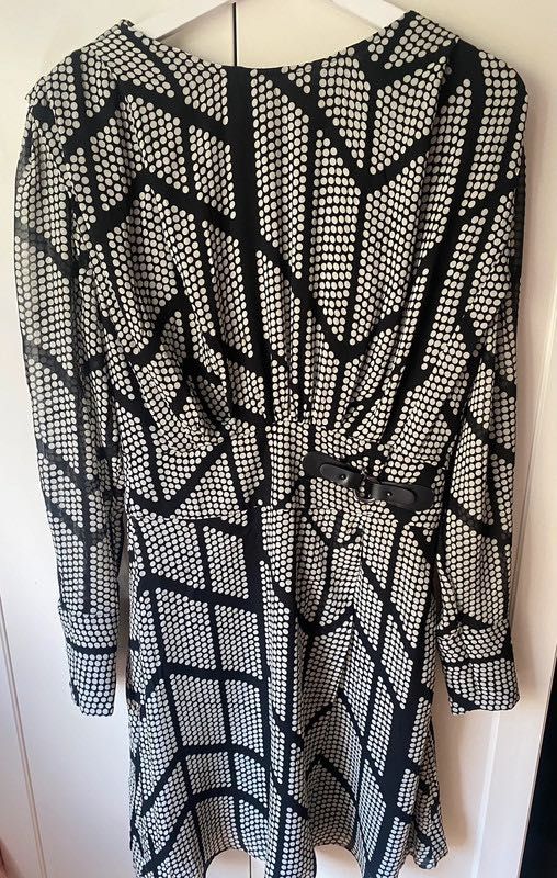 Massimo Dutti kopertowa sukienka transparentna w grochy 38 M