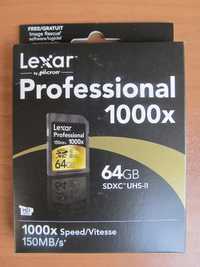 Оригінал США. Карта пам'яті 64 ГБ Lexar Professional 1000x SDXC UHS-II