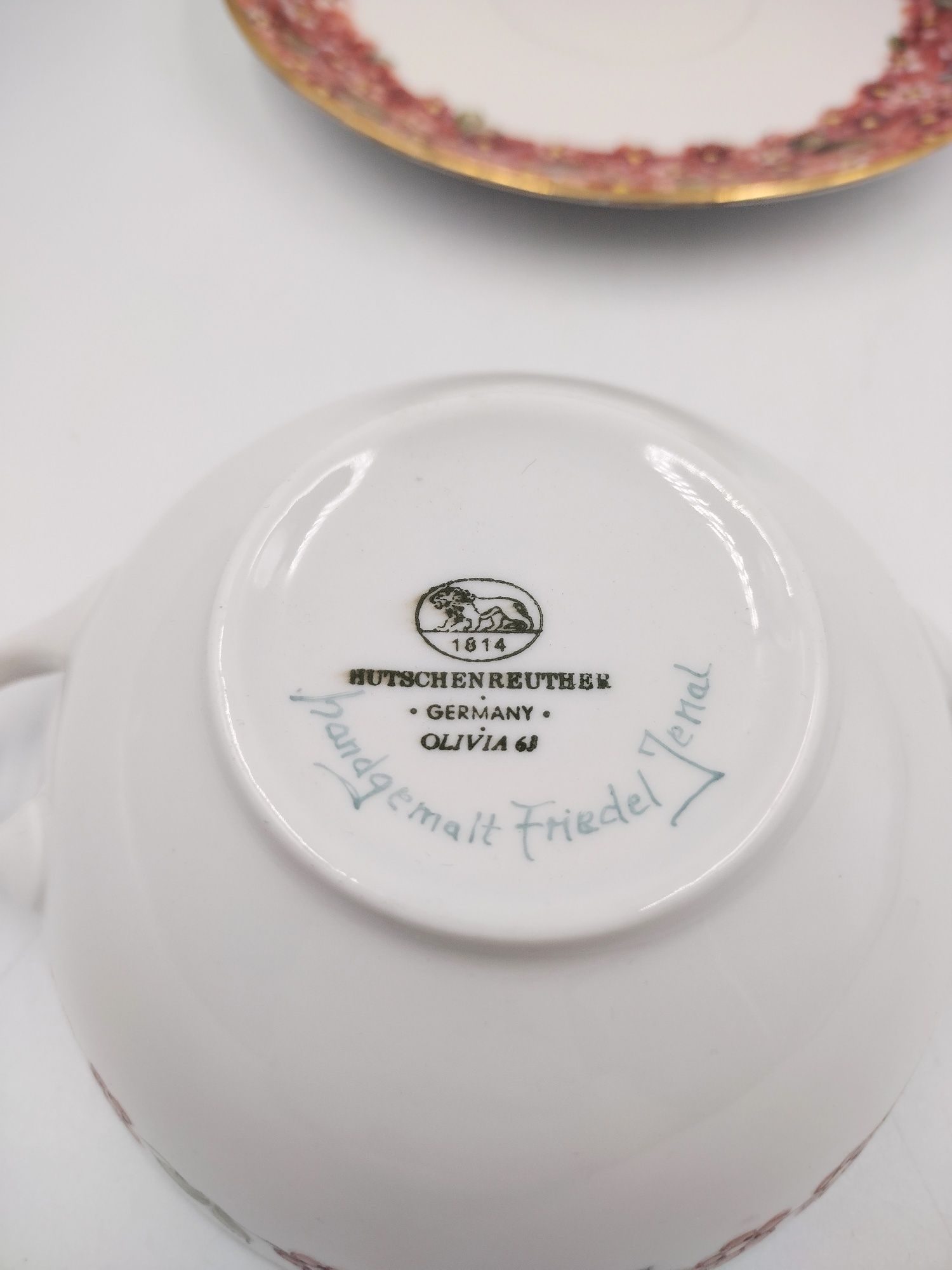 Bulionówka porcelana Hutschenreuther Selb Bawaria antyk retro malowana