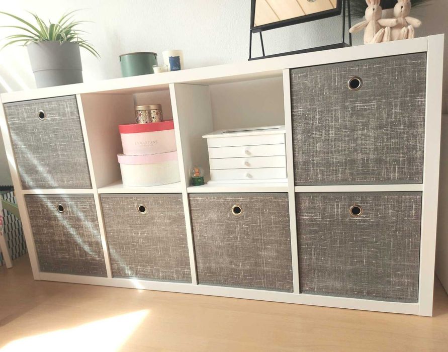 Składane pudełka do przechowywania, NOWE 6 sztuk, kostki, kosze, szare